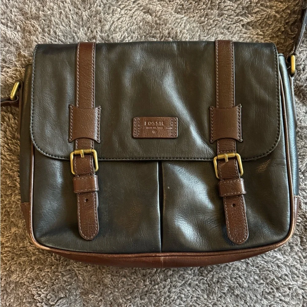FOSSIL Canyon Commuter Brown Leather Messenger Bag